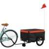 Bike Trailer Black and Orange 99.2 lb Iron