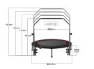 48" Foldable Mini Trampoline Max Load 300lbs, Fitness Rebounder with Adjustable Foam Handle, Exercise Trampoline for Adults Indoor/Garden Workout