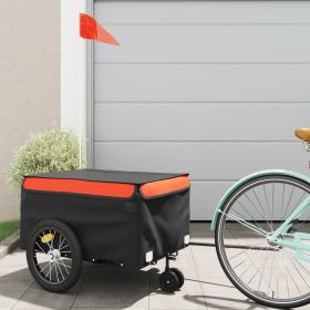 Bike Trailer Black and Orange 99.2 lb Iron