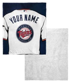 [Personalization Only] OFFICIAL MLB Jersey Personalized Silk Touch Sherpa Throw Blanket - Twins