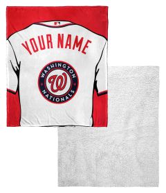 [Personalization Only] OFFICIAL MLB Jersey Personalized Silk Touch Sherpa Throw Blanket - Nationals