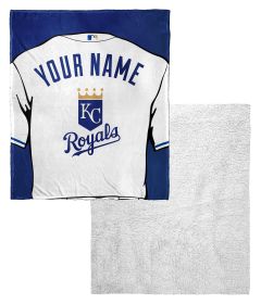 [Personalization Only] OFFICIAL MLB Jersey Personalized Silk Touch Sherpa Throw Blanket - Royals