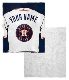[Personalization Only] OFFICIAL MLB Jersey Personalized Silk Touch Sherpa Throw Blanket - Astros