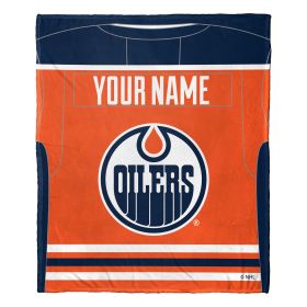 [Personalization Only] OFFICIAL NHL Jersey Silk Touch Throw Blanket - Oilers