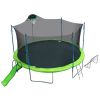 16FT Trampoline with Slide , Outdoor Trampoline for Kids and Adults with Enclosure Net and Ladder,football goal,backboard