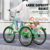 VEVOR Folding Adult Tricycle, 26-Inch 7-Speed Adult Folding Trikes, Carbon Steel 3 Wheel Cruiser Bike with Basket & Adjustable Seat