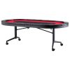 VEVOR 10 Player Foldable Poker Table, Blackjack Texas Holdem Poker Table with Padded Rails and Stainless Steel Cup Holders