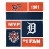 [Personalization Only] OFFICIAL MLB Colorblock Personalized Silk Touch Throw Blanket - Tigers