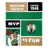[Personalization Only] OFFICIAL NBA Colorblock Silk Touch Throw Blanket - Boston Celtics