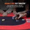 VEVOR 10 Player Foldable Poker Table, Blackjack Texas Holdem Poker Table with Padded Rails and Stainless Steel Cup Holders