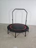 48" Foldable Mini Trampoline Max Load 300lbs, Fitness Rebounder with Adjustable Foam Handle, Exercise Trampoline for Adults Indoor/Garden Workout