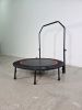 48" Foldable Mini Trampoline Max Load 300lbs, Fitness Rebounder with Adjustable Foam Handle, Exercise Trampoline for Adults Indoor/Garden Workout