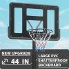Portable Basketball Hoop Height Adjustable basketball hoop stand 6.6ft - 10ft with 44 Inch Backboard and Wheels for Adults Teens Outdoor Indoor