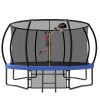 12FT Recreational Kids Trampoline with Safety Enclosure Net & Ladder, Outdoor Recreational Trampolines