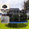 12FT Recreational Kids Trampoline with Safety Enclosure Net & Ladder, Outdoor Recreational Trampolines