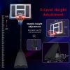 Portable Basketball Hoop Basketball System 8-10ft Height Adjustable for Youth Adults LED Basketball Hoop Lights, Colorful lights, Waterproof