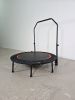 48" Foldable Mini Trampoline Max Load 300lbs, Fitness Rebounder with Adjustable Foam Handle, Exercise Trampoline for Adults Indoor/Garden Workout