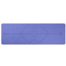 Non Slip TPE Yoga Mat Position Line Beginner (Option: Violet)