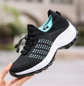Women Walking Shoes Sock Sneakers (Color: Blue, size: US-6)